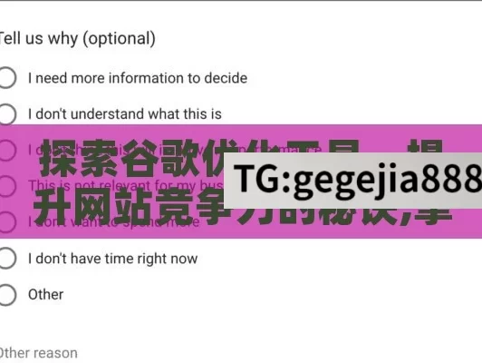 探索谷歌优化工具，提升网站竞争力的秘诀,掌握谷歌优化工具，提升网站排名