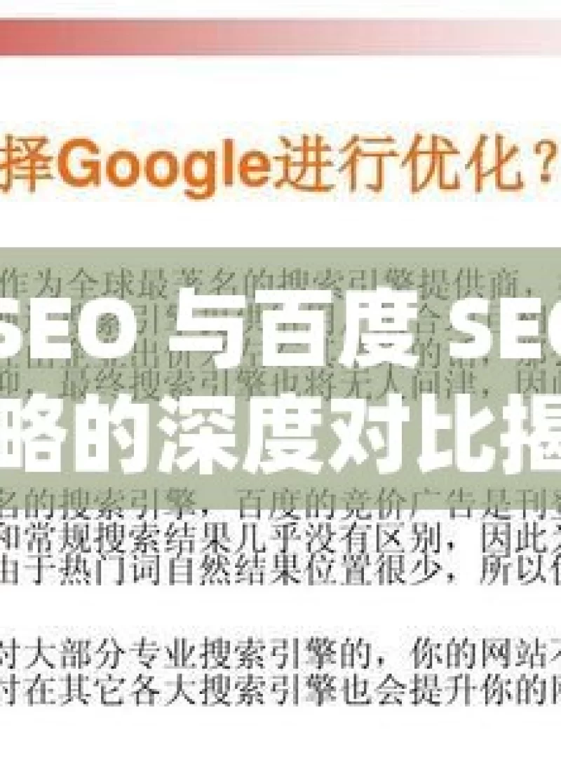 谷歌 SEO 与百度 SEO，优化策略的深度对比揭秘谷歌SEO与百度SEO的优化策略，如何精准把握两大搜索引擎的差异